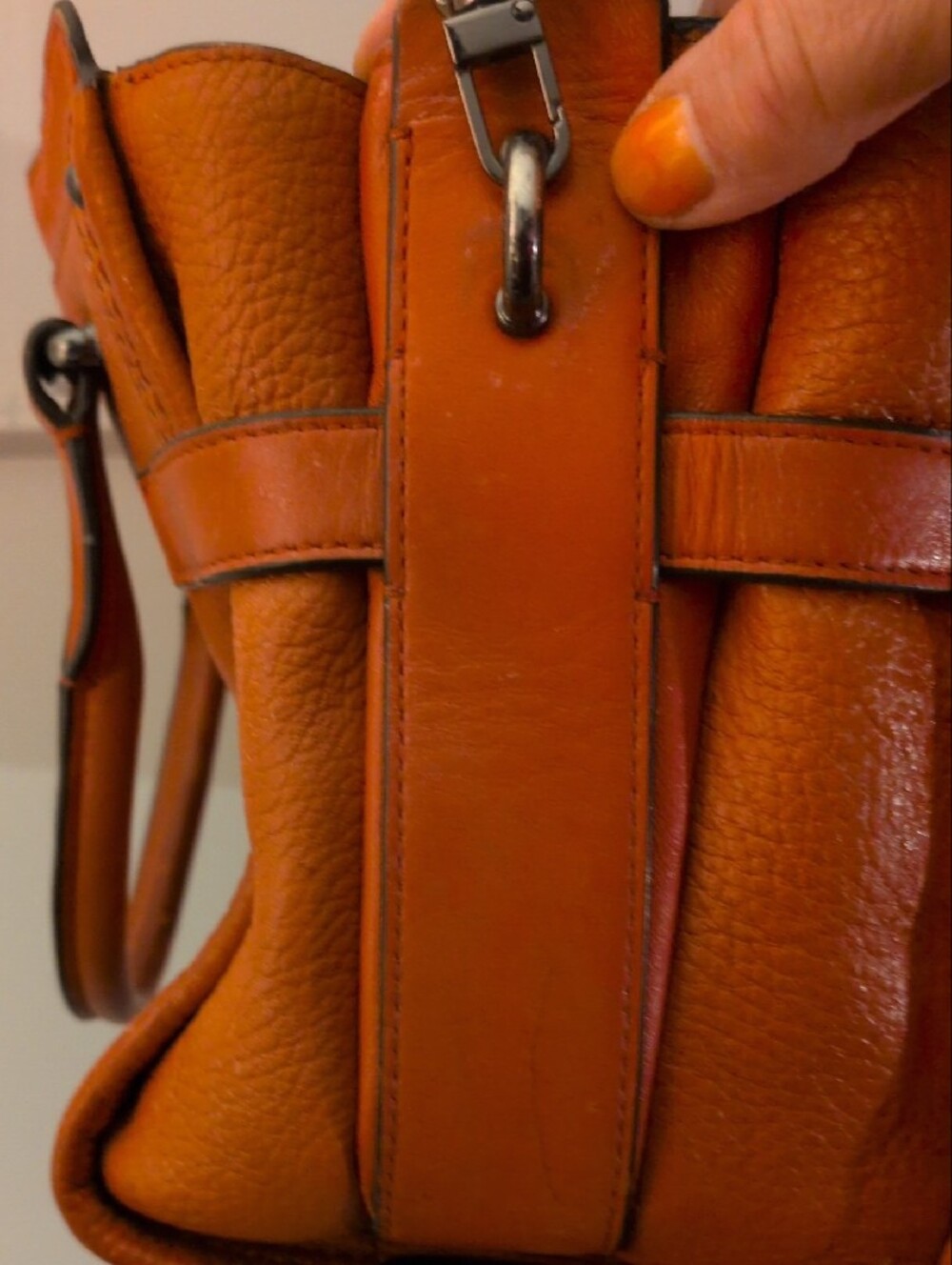 Coach Swagger 27 Pebbled Leather Satchel in Deep Coral L1621-34816 - Picture 8 of 14